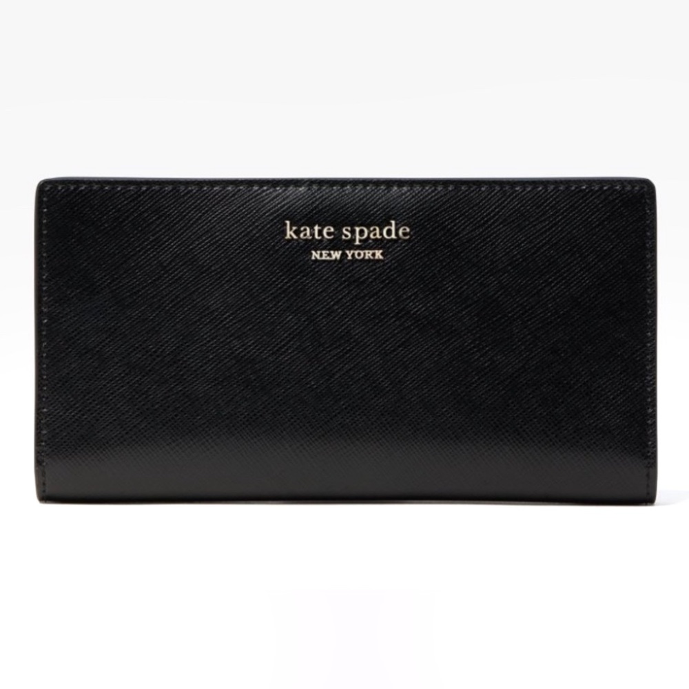 Kate Spade Spencer Slim Bifold Cute Black Wallet